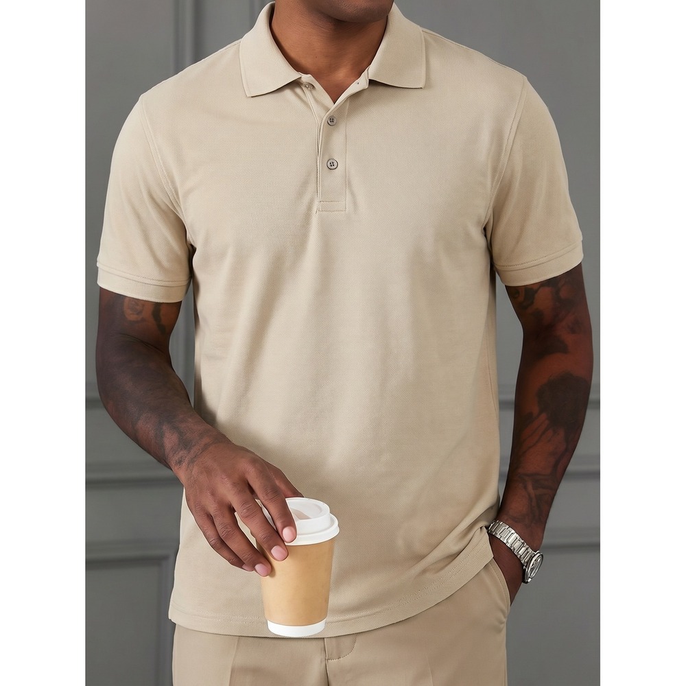 Levi's 511 Tactical Polo Shirt Men's Large Tan Khaki‎ Short Sleeve Casual
